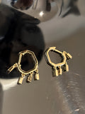 Aretes Huggies en baño con chapa de oro y 4 zirconias