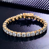 Pulsera en baño con chapa de oro y con 23 zirconias, estilo cartier