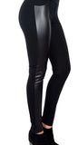 Legging combinado de tela con faux leather