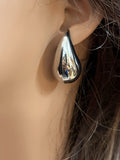 Aretes gota plateados