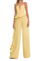 Conjunto de top y pantalon de licra de vestir, estilo “yellow cascade”