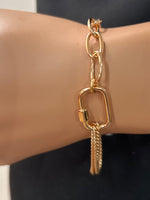 Pulsera flexible en baño de chapa de oro con eslabones